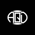 AQD abstract monogram circle logo design on black background. AQD Unique creative initials letter logo Royalty Free Stock Photo