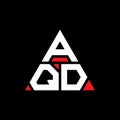 AQD triangle letter logo design with triangle shape. AQD triangle logo design monogram. AQD triangle vector logo template with red Royalty Free Stock Photo