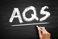 AQS - Anonymous Quality Survey acronym, text concept on blackboard