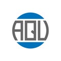 AQU letter logo design on white background. AQU creative initials circle logo concept. Royalty Free Stock Photo