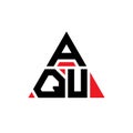 AQU triangle letter logo design with triangle shape. AQU triangle logo design monogram. AQU triangle vector logo template with red Royalty Free Stock Photo