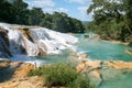 Aqua Azul waterfall on Chiapas Royalty Free Stock Photo