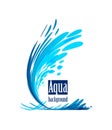 Aqua background, splash water on white Royalty Free Stock Photo