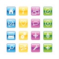 Aqua basic web icons Royalty Free Stock Photo