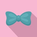 Aqua bow tie icon, flat style Royalty Free Stock Photo