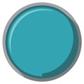 Aqua Button with Grey Border Graphic Element Icon or Logo for User Interface Royalty Free Stock Photo
