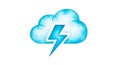 Digital Cloud Computing Lightning Symbol On Clean White Backdrop Royalty Free Stock Photo