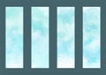 Aqua coloured watercolour bookmark collection