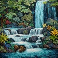 Aqua Dance: Mesmerizing Waterfall in Exotic Jungle