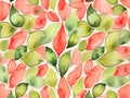 Aqua Dreams: Coral and Lime Watercolor Grunge Pattern