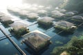 Aqua farms supporting the ecological system. Environment protection. Generative Ai content