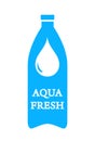 Aqua fresh icon with bottle and water drop