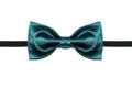 Aqua green bow tie close up isolated on white background Royalty Free Stock Photo