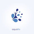 Aqua Life, Water Logo, Healthy Lifestyle. Vector Illustration