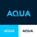 Aqua logo. Letter Q with thin wavy elements. Emblem for cosmetics or clothes for swimming.
