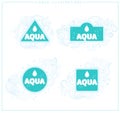 Aqua logos and emblems. Royalty Free Stock Photo