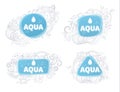 Aqua logos and emblems. Royalty Free Stock Photo