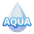 Aqua mineral drop icon, cartoon style