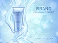 Aqua Moisturizing cosmetics ads template.