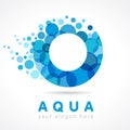 Aqua O coloured logo Royalty Free Stock Photo