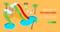 Aqua Park Isometric Banner