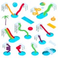 Aqua Park Isometric Set Royalty Free Stock Photo