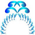 Dolphins blue abstract fantasy logo.