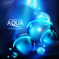 Aqua skin collagen Serum and Background Concept Skin Care Cosmetic.