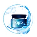 Aqua skin collagen Serum and Background Concept Skin Care Cosmetic.