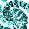Aqua Spiral Shibori Pattern. Cobalt Swirl Watercolor Layer. Blue Aquarelle Texture. Aquamarine Batik Brush Banner. Dirty Art Paint