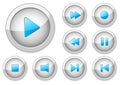 Media player buttons blue interface template vector illustration design button icon music play control sound video audio set web Royalty Free Stock Photo