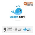 Aqua Water park pool business company logo template concept Royalty Free Stock Photo