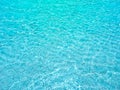 Aqua water sea background. Bright clear blue sea with rippling small wave surface, moving with the summer wind. Royalty Free Stock Photo