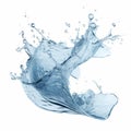 Underwater Water Splash Rendering On White Background