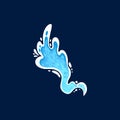 Aqua water splash. Liquid water drops, blue transparent splashes, water flows and waves flat vector illustration icon Royalty Free Stock Photo