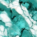 Teal Marble Pattern Wallpaper With Gold Borders