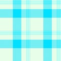 Aqua and white plaid seamless pattern. Classic textile design for background, apparel, or creative projects. Versatile, timeless, Royalty Free Stock Photo