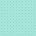 Aqua & white quatrefoil pattern, seamless texture background Royalty Free Stock Photo