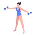 Aqua women fitness icon, isometric style Royalty Free Stock Photo