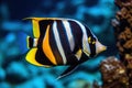 Aqua Wonderland Colorful Moorish Idol Fish Under the Ocean - Generative AI