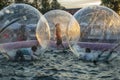 Aqua zorbing on water