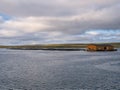 Aquaculture / fish farming in Bluemull Sound between the islands of Yell and Unst in Shetland, UK