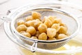 Aquafaba is the liquid for cooking chickpeas. Vegan or vegetarian ingredient used as a homemade alternative to egg whites in many