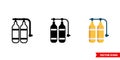 Aqualung icon of 3 types. Isolated vector sign symbol.