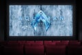 Aquaman and the Lost Kingdom movie in the cinema. Watching a movie in the cinema.