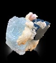 Aquamarine with apatite and shorl albite specimen from skardu pakistan