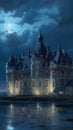 The Aquamarine Castle: A Stunning Landscape Illustration