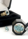 Aquamarine Jewelery & Loupe Royalty Free Stock Photo