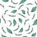 Aquamarine leaves pattern