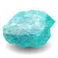 Aquamarine. Precious stone, gemstone, mineral. Translucent raw piece of stone. Texture of layers and facets of stone. Geology mini